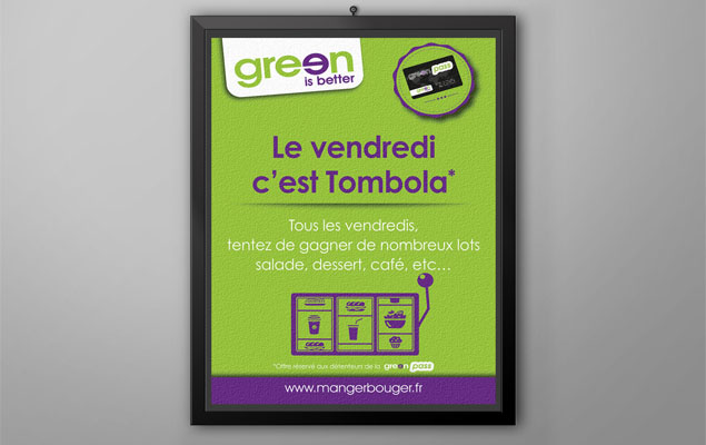 Création des affiches pour le réseau de franchise Saladbar de Green Is Better