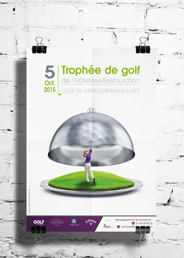 Création de l'affiche pour le Trophée de Golf de l'Hôtelerie et de la Restauration 2015 - BCM Sports