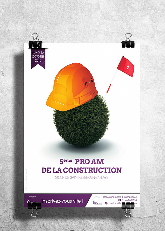 Création de l'affiche pour le Pro Am de la construction 2015 - BCM Sports