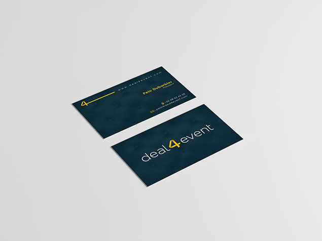 Création et gestion de l'impression pour la réalisation des cartes de visite pour l'Agence de courtage en billetterie VIP - Deal 4 Event
