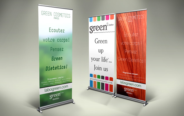 Création de Roll-Up pour la visibilité de la marque Green Cosmetics pour leur salon 