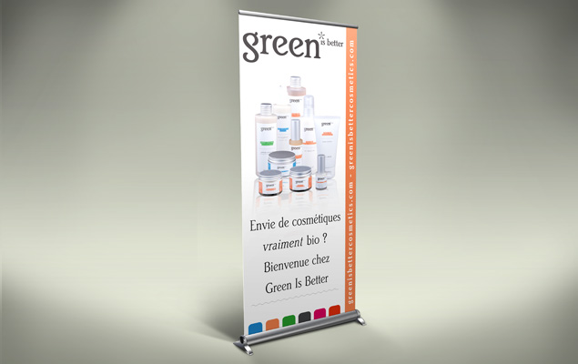 Création de Roll-Up pour la visibilité de la marque Green Cosmetics pour leur salon 