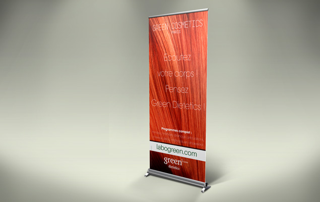 Création de Roll-Up pour la visibilité de la marque Green Cosmetics pour leur salon 