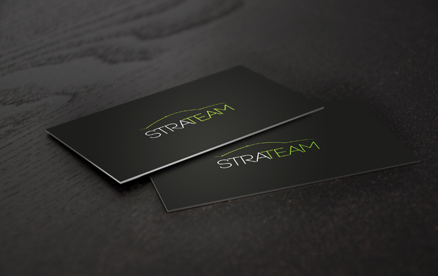 Création et gestion de l'impression pour la réalisation des cartes de visite pour l'agence Strateam