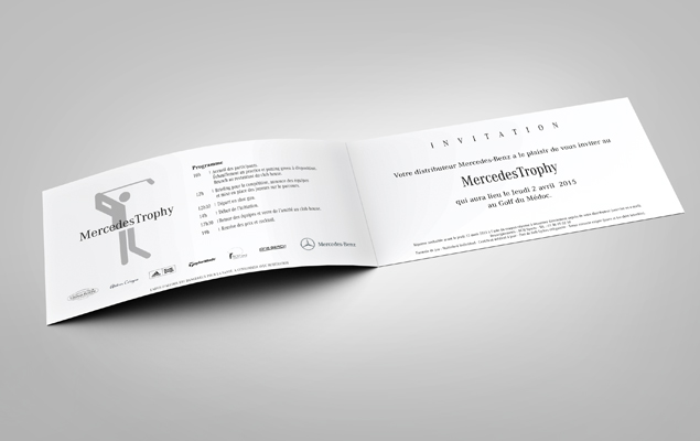 Création de l'invitation, de l'affiche et du mailing pour le Mercedes Trophy 2015 - BCM Sports