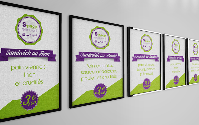 Création des affiches pour le restaurant S-Pace Restaurant de dunkerque