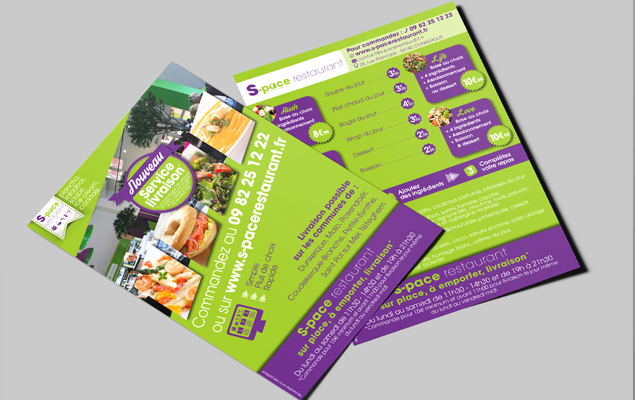 Création des flyers pour le restaurant S-Pace Restaurant de dunkerque