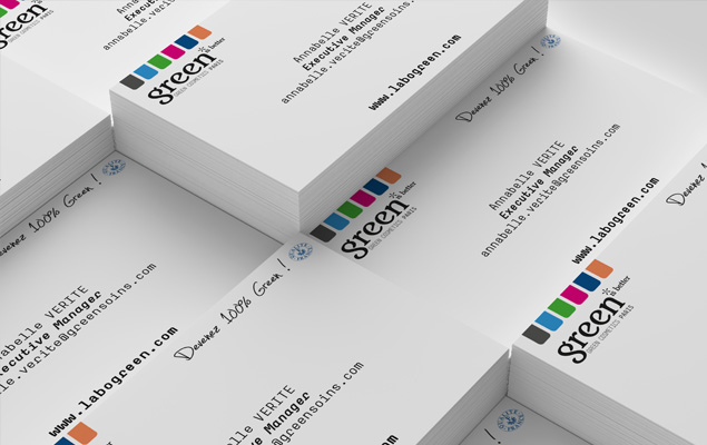 Création des cartes de visite de Green Cosmetics