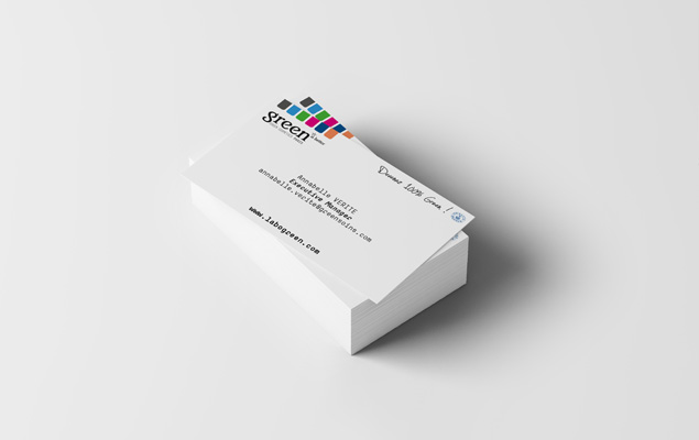 Création des cartes de visite de Green Cosmetics