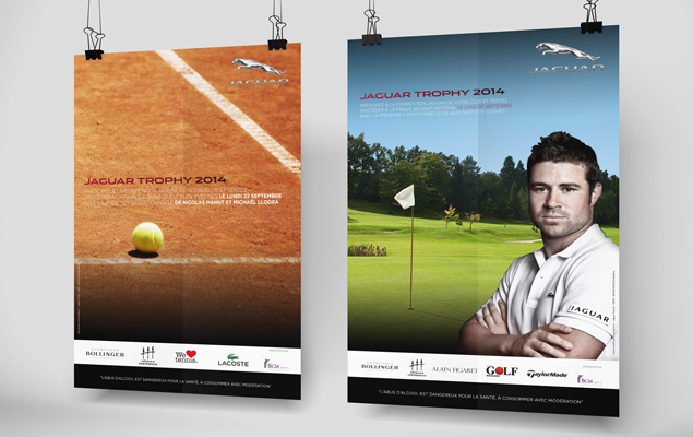 Création de l'invitation, de l'affiche et d'une page pub pour le Jaguar Trophy 2014 - BCM Sports