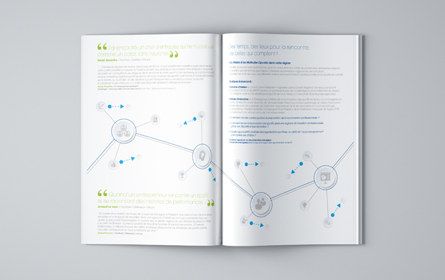 Création & réalisation d'une brochure pour Opcalia client de l'agence More and Less