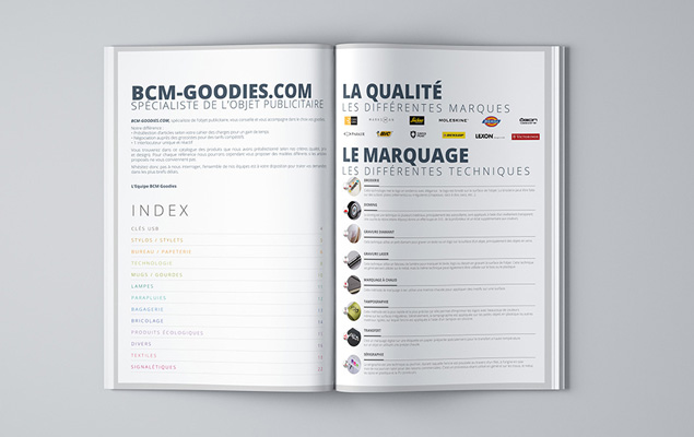 Création et réalisation du catalogue produits pour la marque Bcm Goodies 